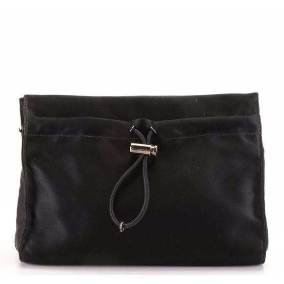 Prada Raso Black Satin Drawstring Pouch / Clutch Evening Bag - Picture 1 of 5